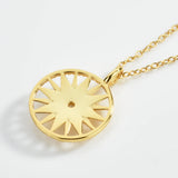 925 Silver Spike Coins Pendant Long Chain Rock Punk Winter