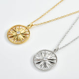 925 Silver Spike Coins Pendant Long Chain Rock Punk Winter