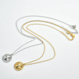 925 Silver Spike Coins Pendant Long Chain Rock Punk Winter