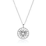 925 Silver Spike Coins Pendant Long Chain Rock Punk Winter