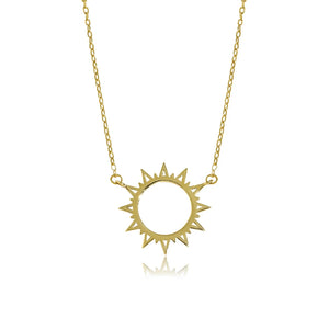 925 Silver Spike Sun Flower Pendant Necklace Winter Fine Jewelry