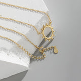 925 Silver Spike Sun Flower Pendant Necklace Winter Fine Jewelry