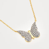925 Silver Dragonfly Bee Butterfly Pendant Choker Necklace