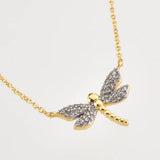 925 Silver Dragonfly Bee Butterfly Pendant Choker Necklace