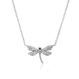 925 Silver Dragonfly Bee Butterfly Pendant Choker Necklace
