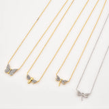 925 Silver Dragonfly Bee Butterfly Pendant Choker Necklace