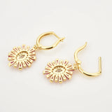 925 Silver Rose Red Oval Drop Earring Clips CZ Jewelry