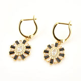 925 Silver Rose Red Oval Drop Earring Clips CZ Jewelry