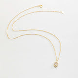 925 Silver Square CZ Sentiment Pendant Long Chain Drop Necklace