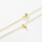925 Sterling Silver Square Heart Padlock Necklace Women Drop Key Love Choker