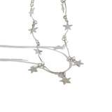 925 Silver Star Charm Pendant Choker Necklace for Women