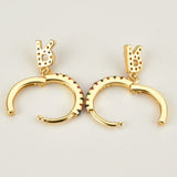 925 Silver Rainbow CZ Initial Alphabet Earrings