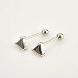 925 Silver Summer Triangle Stud Earring Piercing Women Jewelry
