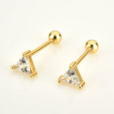 925 Silver Summer Triangle Stud Earring Piercing Women Jewelry