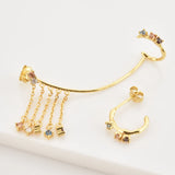 925 Silver Summer Sage Fox Rainbow CZ Drop Earring