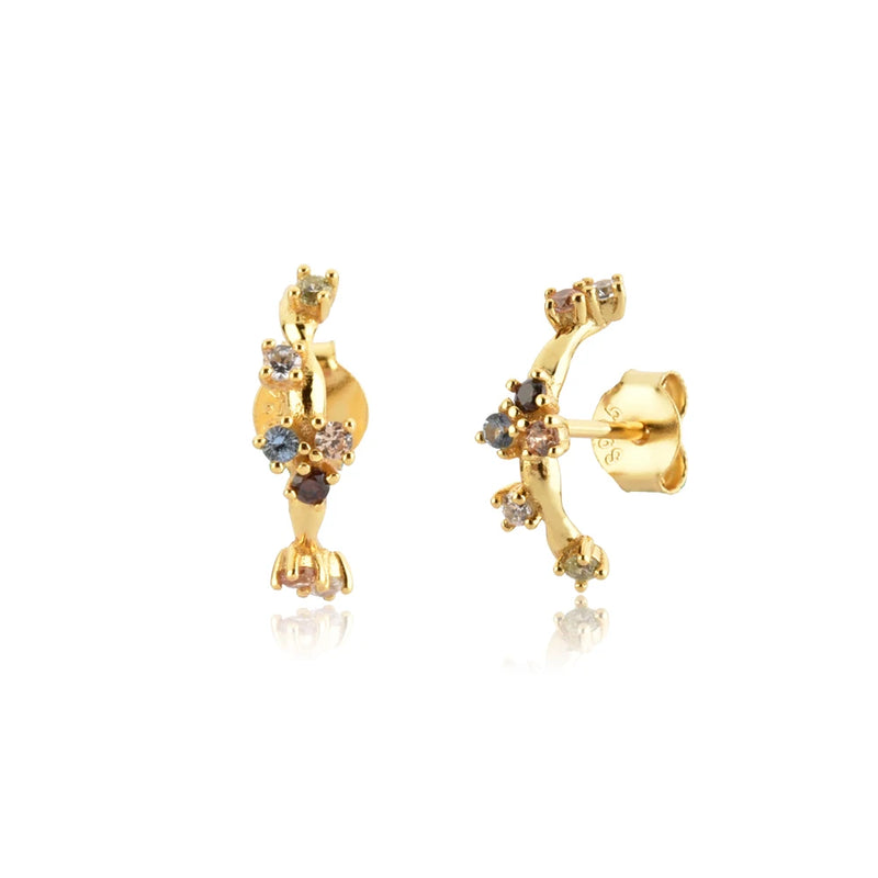 925 Silver Summer Sage Fox Rainbow CZ Drop Earring