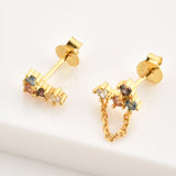 925 Silver Summer Sage Fox Rainbow CZ Drop Earring