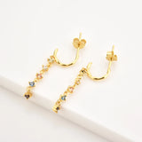 925 Silver Summer Sage Fox Rainbow CZ Drop Earring