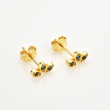 925 Silver Queen Stud Earrings Colorful Wedding Party Punk