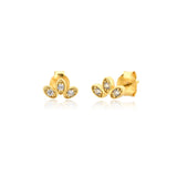 925 Silver Queen Stud Earrings Colorful Wedding Party Punk