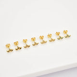 925 Silver Queen Stud Earrings Colorful Wedding Party Punk