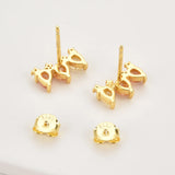 925 Silver Three Ovals Queen Stud Earring Punk Party Jewelry