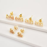 925 Silver Three Ovals Queen Stud Earring Punk Party Jewelry