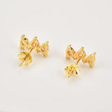 925 Silver Three Ovals Queen Stud Earring Punk Party Jewelry