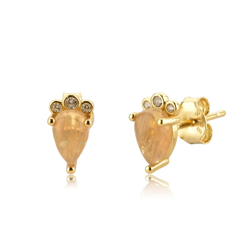 925 Silver Three Ovals Queen Stud Earring Punk Party Jewelry