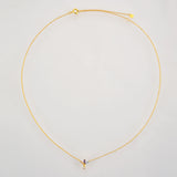 925 Silver Zircon Rainbow Pendant Long Chain Women Jewelry Gift