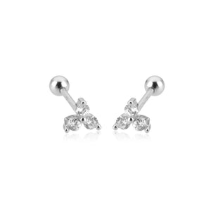 925 Silver Zircon Charm Stud Earring for Women