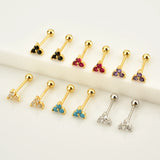 925 Silver Zircon Charm Stud Earring for Women