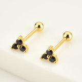 925 Silver Zircon Charm Stud Earring for Women