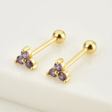 925 Silver Zircon Charm Stud Earring for Women
