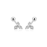 925 Silver Zircon Charm Stud Earring for Women