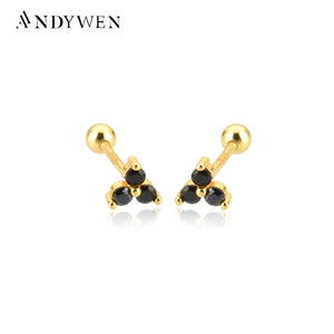 925 Silver Zircon Charm Stud Earring for Women