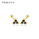 925 Silver Zircon Charm Stud Earring for Women