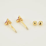 925 Silver Zircon Charm Stud Earring for Women