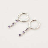 925 Silver Zircon Charm Drop Earring Punk Wedding Crystal Jewelry
