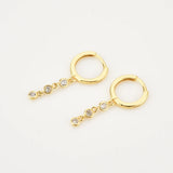 925 Silver Zircon Charm Drop Earring Punk Wedding Crystal Jewelry
