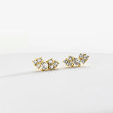 925 Silver Tiny Clear Stud Earring Women Wedding Small Classic Fine