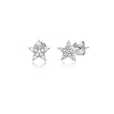 925 Silver Tiny Zircon Star Moon Stud Earring Crystal Jewelry