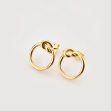 925 Silver Twist Circle Stud Earring Rock Punk Clips Piercing Women Wedding Gift