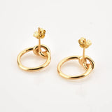 925 Silver Twist Circle Stud Earring Rock Punk Clips Piercing Women Wedding Gift