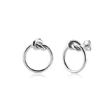 925 Silver Twist Circle Stud Earring Rock Punk Clips Piercing Women Wedding Gift