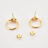 925 Silver Twist Circle Stud Earring Rock Punk Clips Piercing Women Wedding Gift