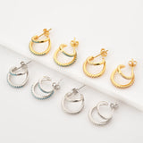 925 Silver Circle Hoop Turquoise Earrings Spring Collection