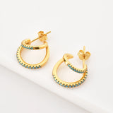 925 Silver Circle Hoop Turquoise Earrings Spring Collection