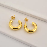 925 Silver Hollow Hoops Women Piercing Circle Pendiente Punk Jewelry