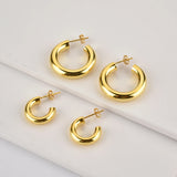 925 Silver Hollow Hoops Women Piercing Circle Pendiente Punk Jewelry